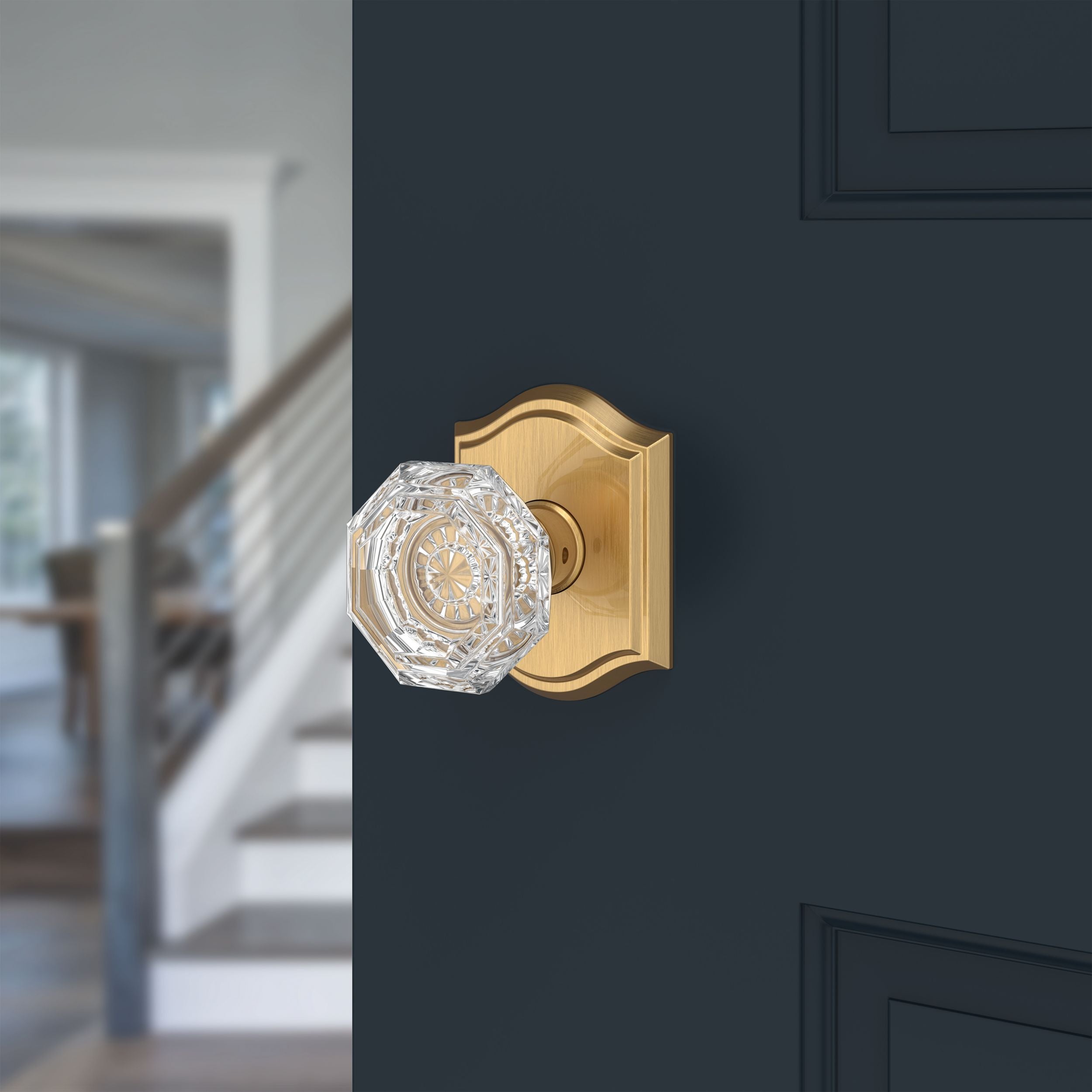 satin brass door knob