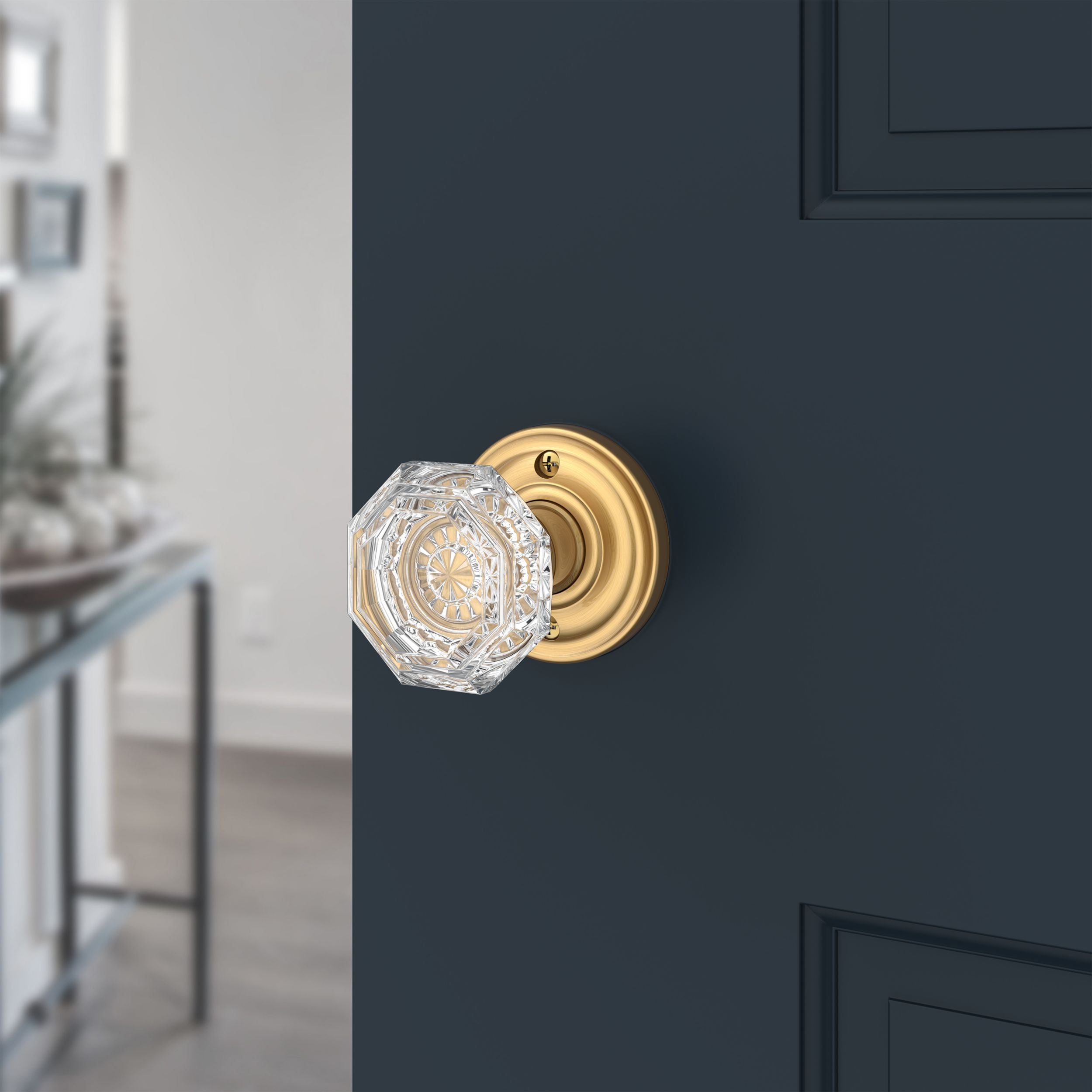 satin brass door knob