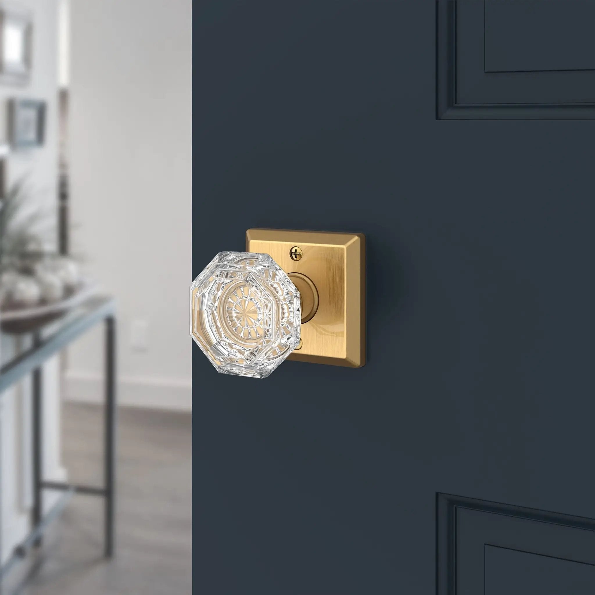 satin brass door knob