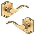 satin brass door lever