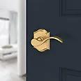 satin brass door lever