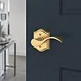 satin brass door lever