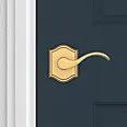 satin brass door lever
