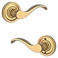 satin brass door lever