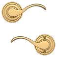 satin brass door lever