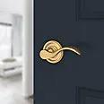 satin brass door lever