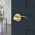 satin brass door lever