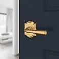 satin brass door lever