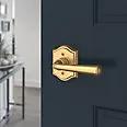 satin brass door lever