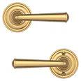 satin brass door lever