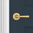 satin brass door lever