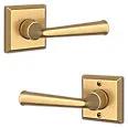 satin brass door lever