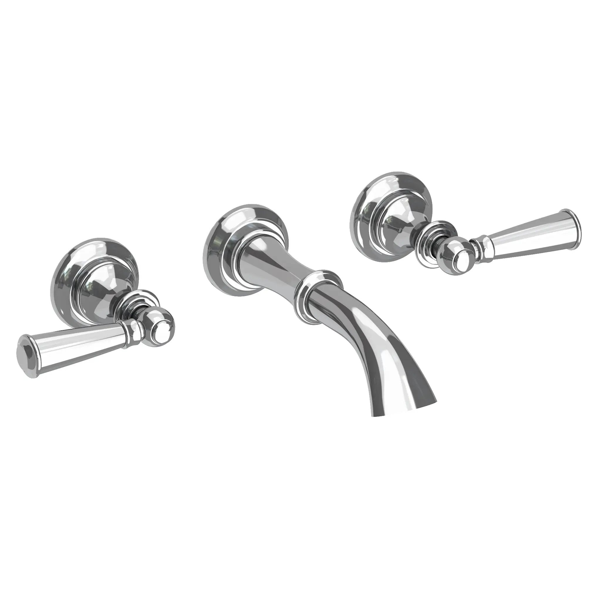 polished chrome lavatory faucet