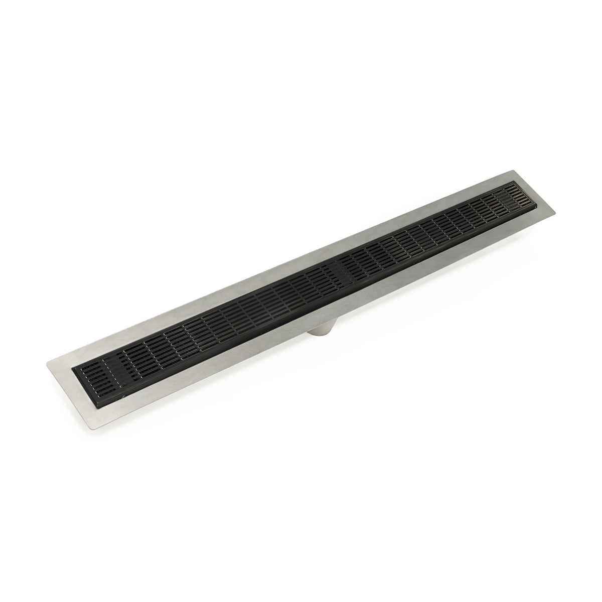 Infinity Drain 60" FF Series Fixed Flange Linear Drain Kit with 2 1/2" Perforated Slotted Grate