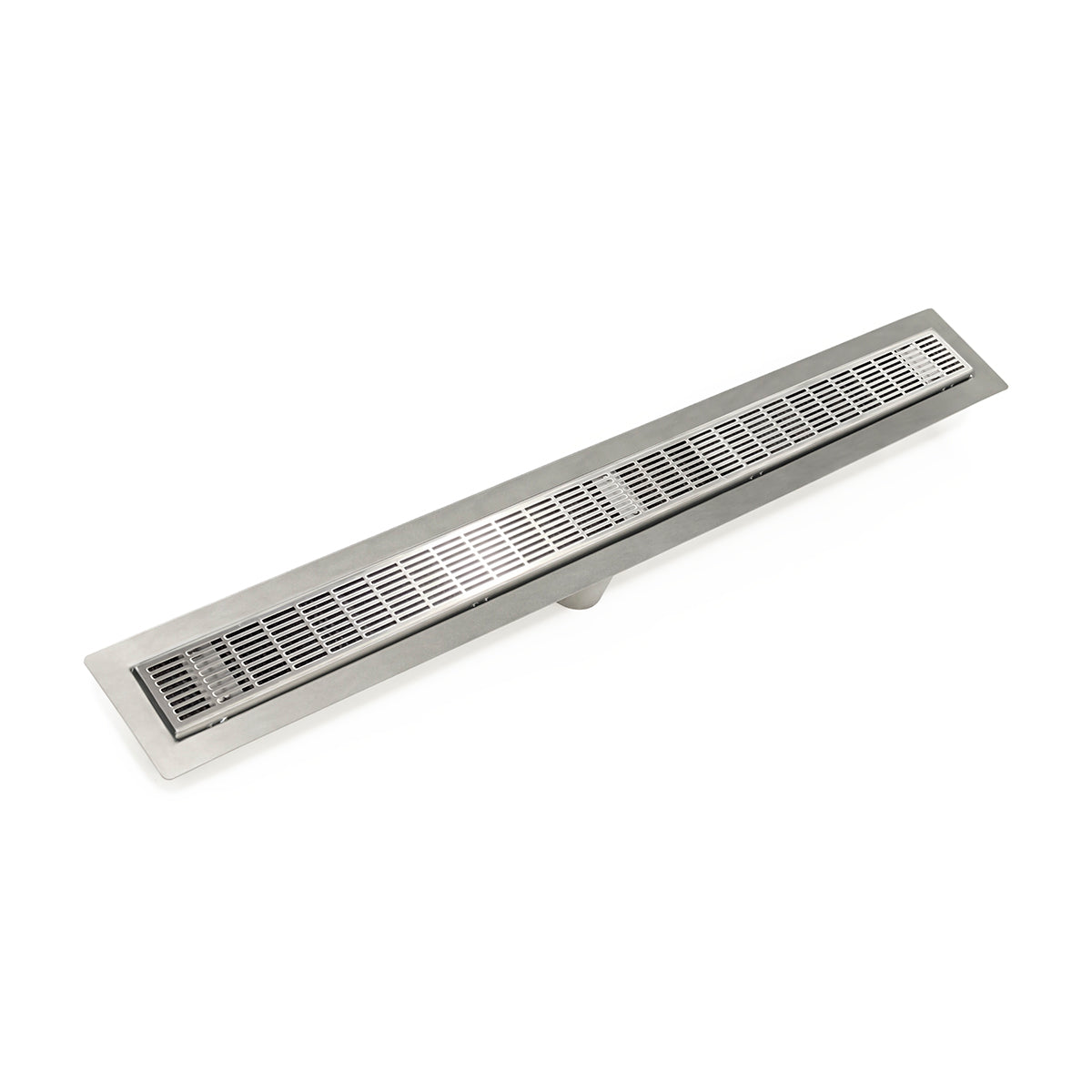 Infinity Drain 60" FF Series Fixed Flange Linear Drain Kit with 2 1/2" Perforated Slotted Grate