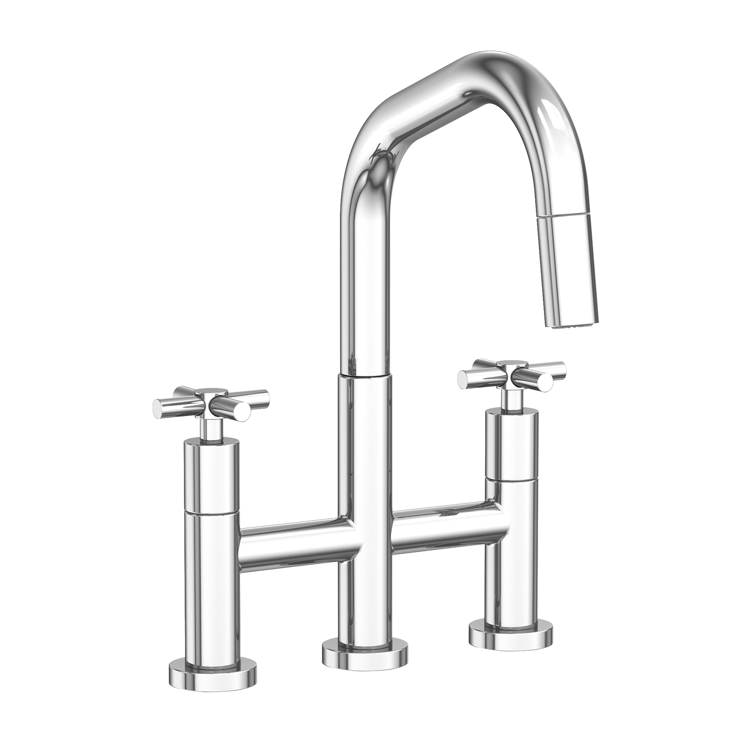 polished chrome pull-down faucet