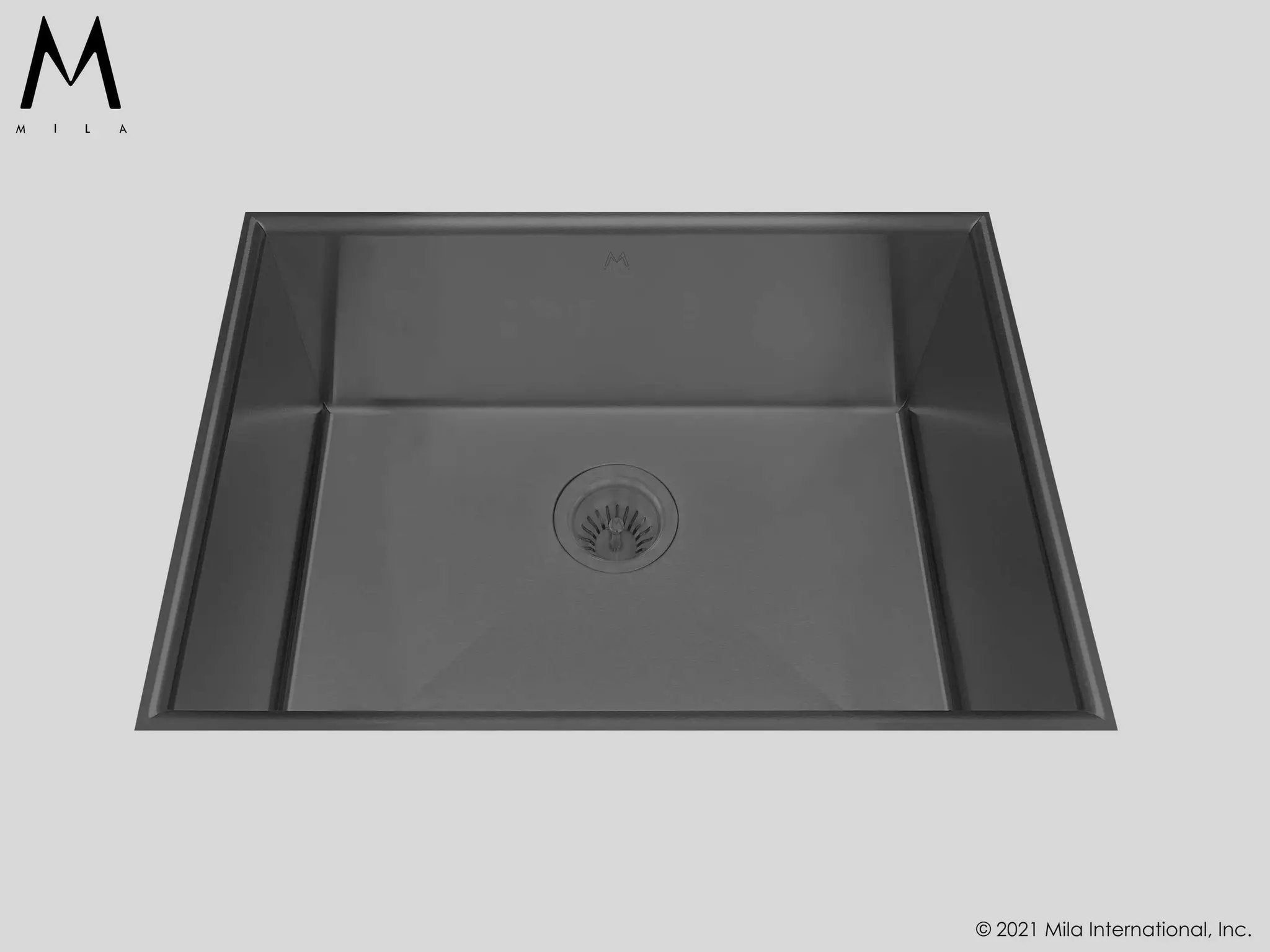 MILA CRESCENT Low Profile Single Bowl Flush-Mount 24 x 17.5 Kitchen Sink by Mila International