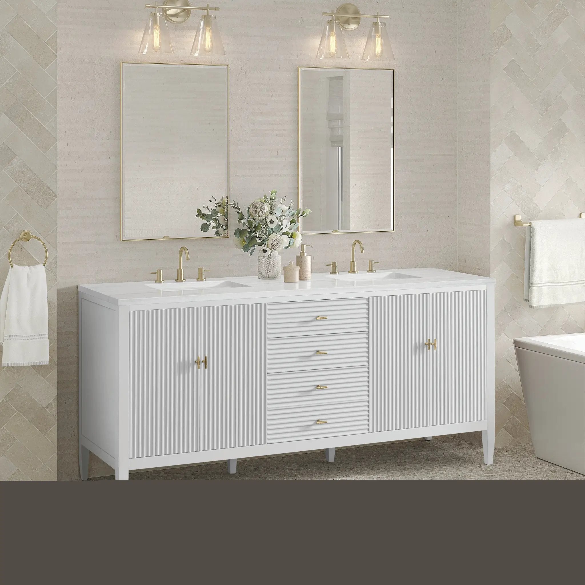 bright white vanity
