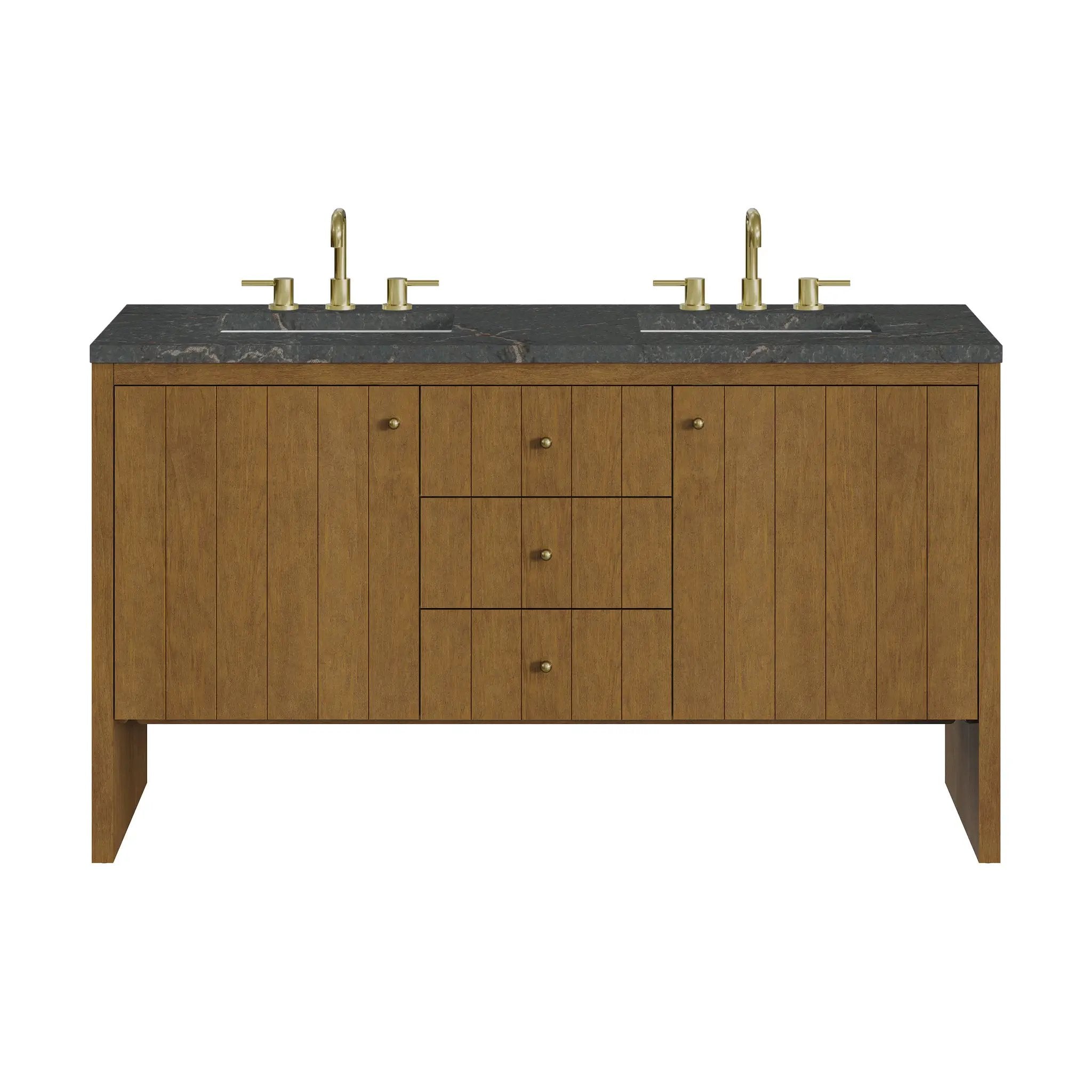 James Martin Hudson 60" Double Vanity Set - Honey Oak by James Martin Vanities