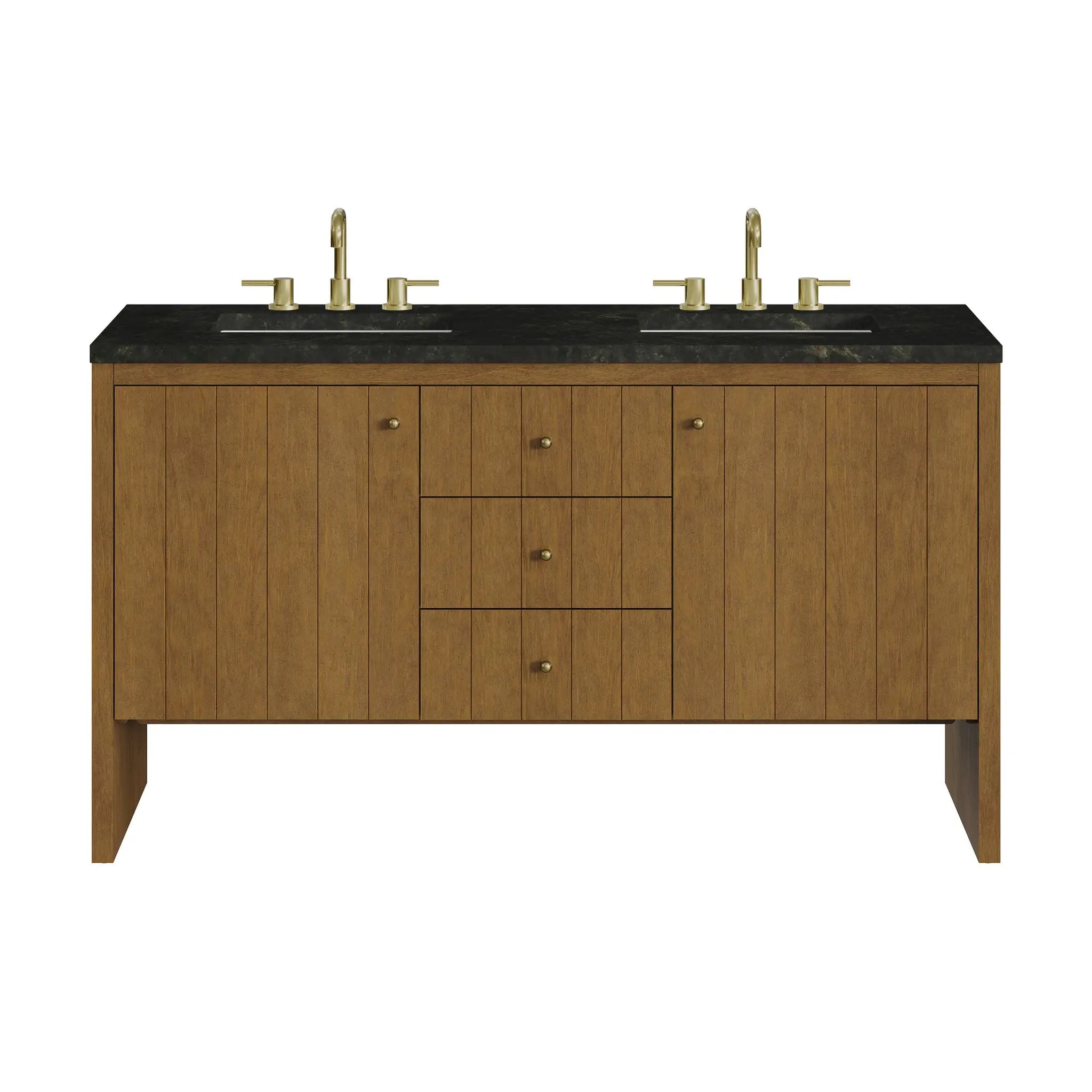 James Martin Hudson 60" Double Vanity Set - Honey Oak by James Martin Vanities