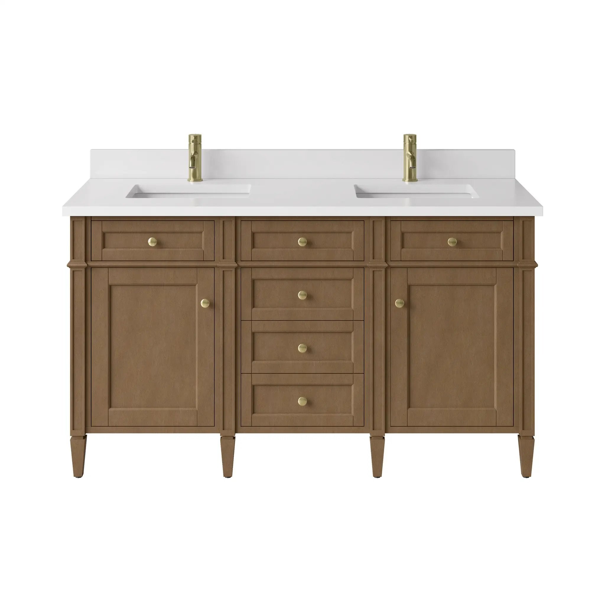 James Martin Brittany 60" Double Vanity Set - Pecan by James Martin Vanities