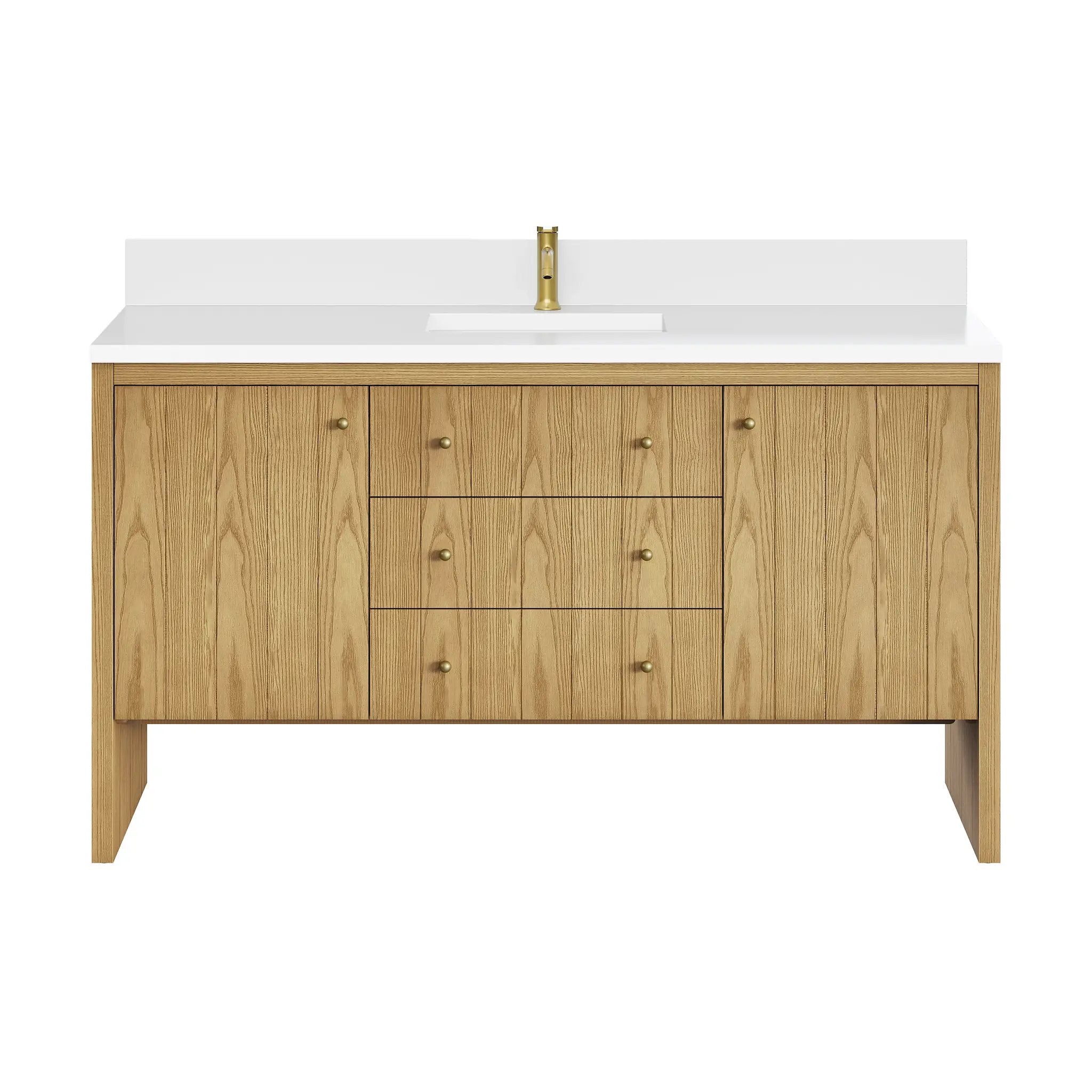James Martin Hudson 60" Single Vanity Set - Light Natural Oak by James Martin Vanities