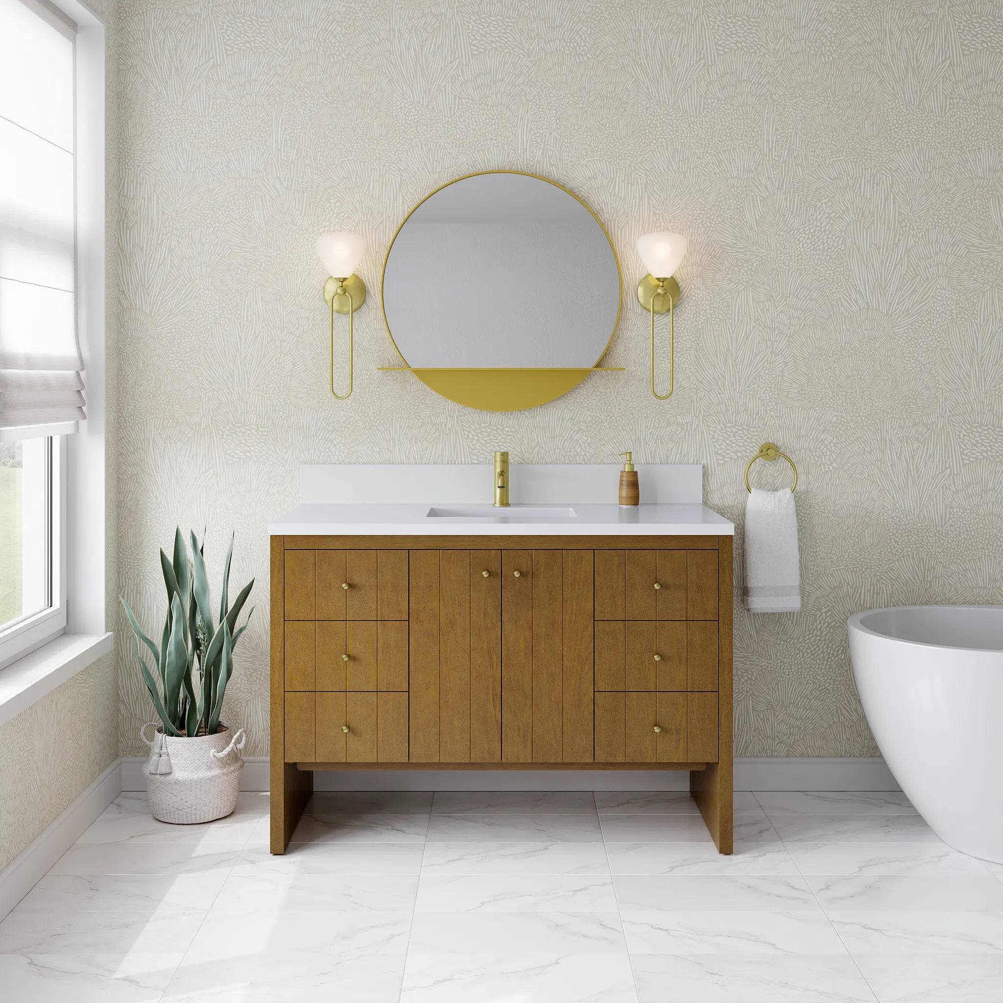 honey oak vanity