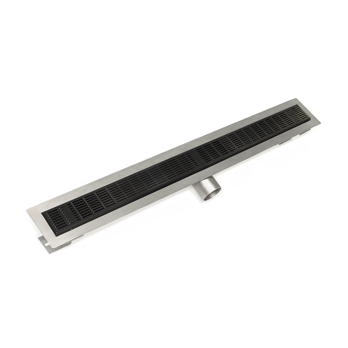 Infinity Drain 48" FT Series Side Outlet Linear Drain Kit with 2 1/2" Perforated Slotted Grate