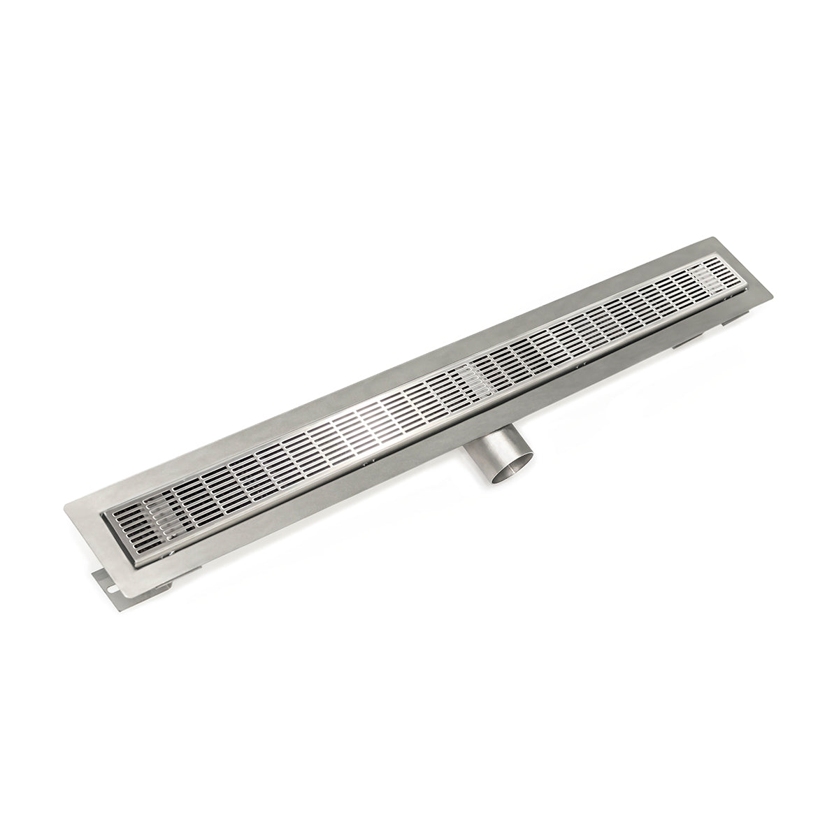 Infinity Drain 48" FT Series Side Outlet Linear Drain Kit with 2 1/2" Perforated Slotted Grate