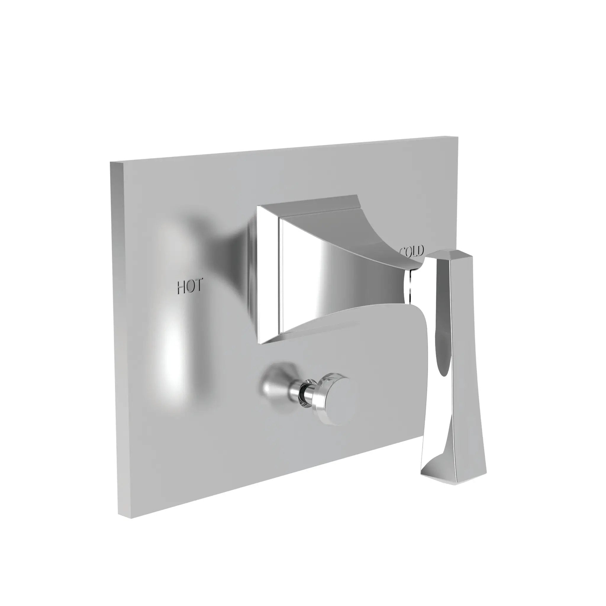 polished chrome shower diverter plate