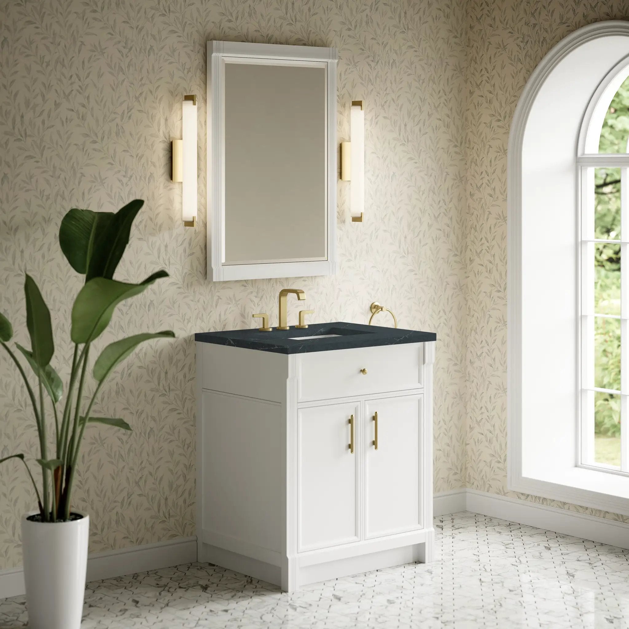 bright white vanity