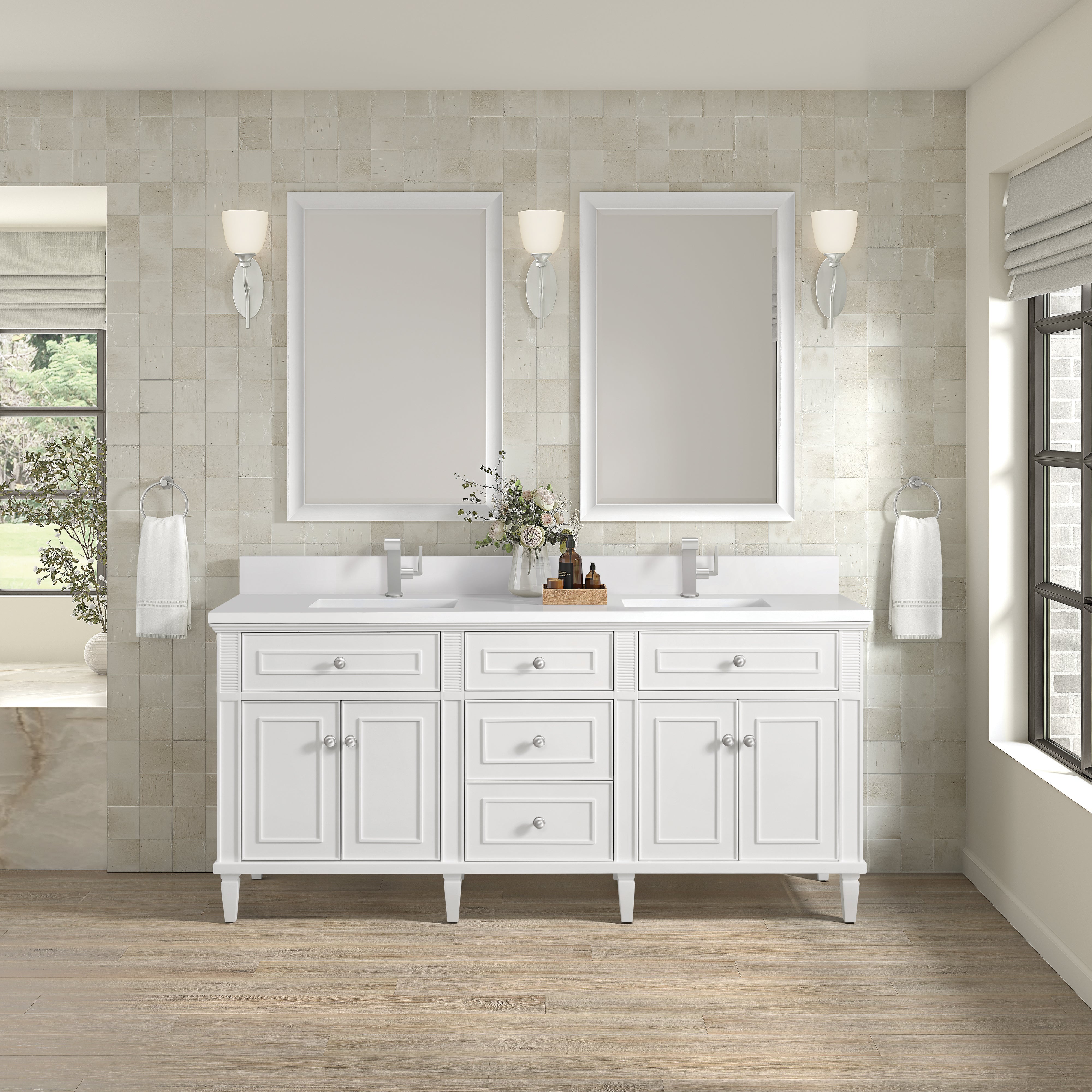 bright white vanity
