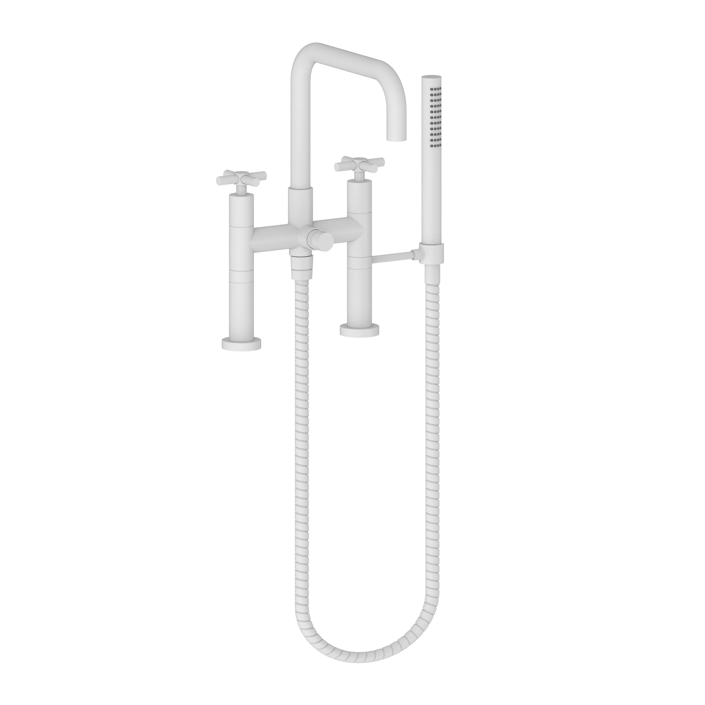Newport Brass East Square Exposed Tub & Hand Shower Set - Deck Mount