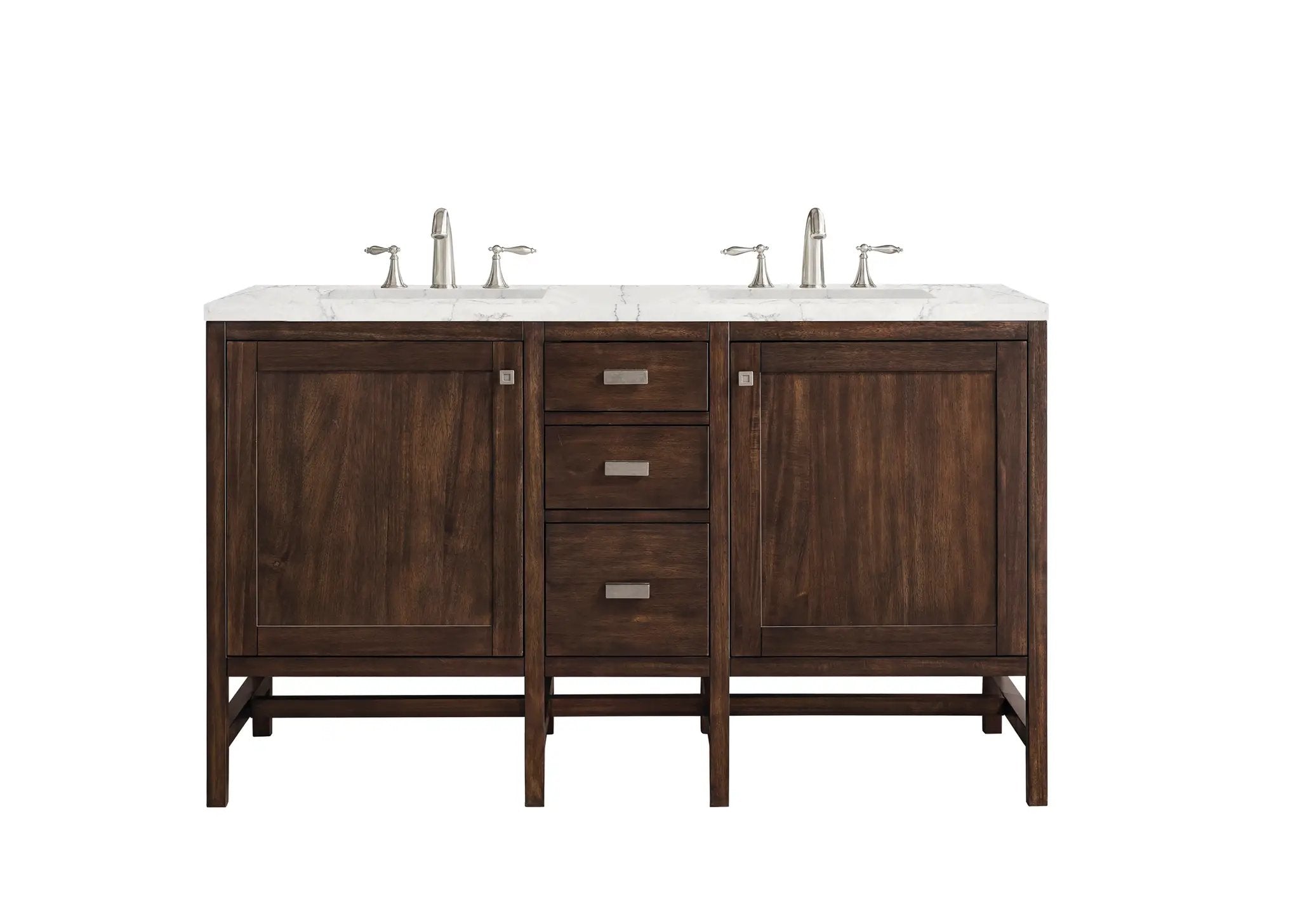 James Martin Addison 60" Double Vanity Set - Mid-Century Acacia by James Martin Vanities