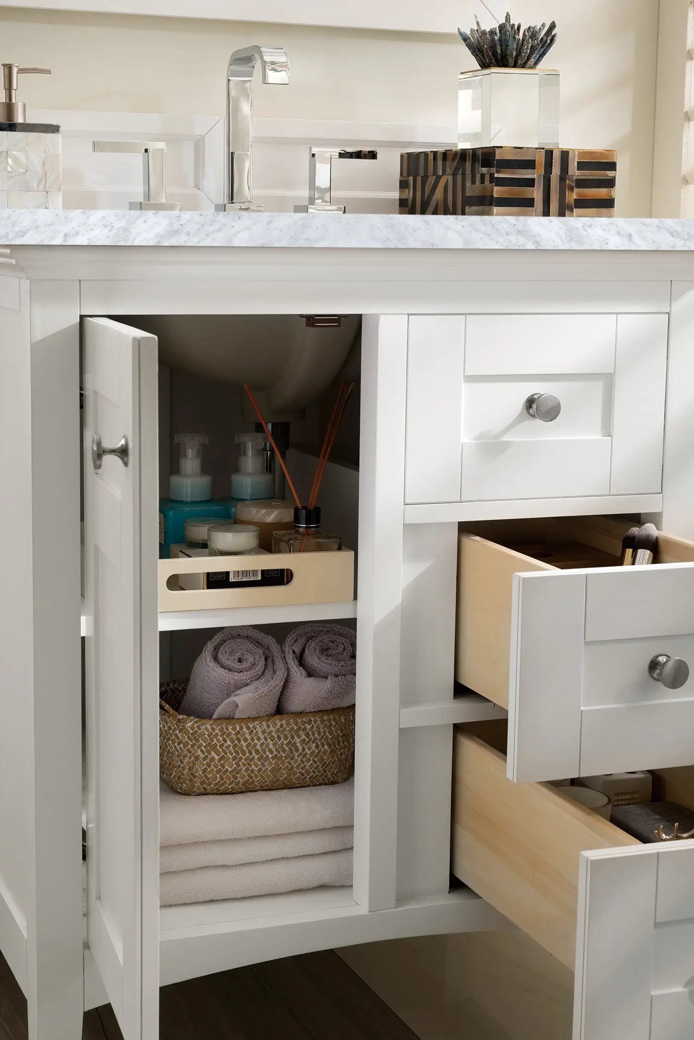 bright white vanity
