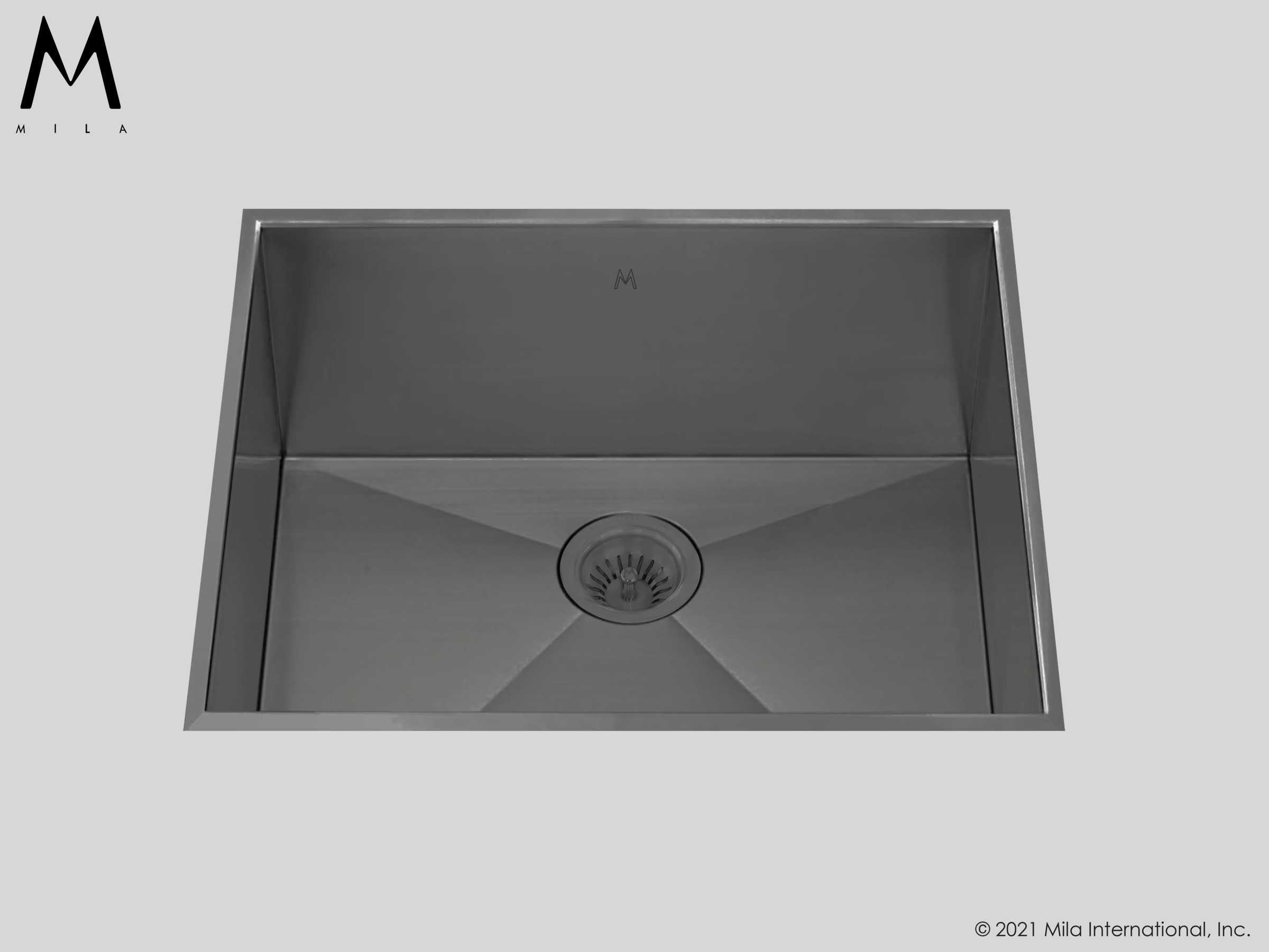 MILA PROFILE Low Profile Single Bowl Flush-Mount 20 x 17.5 Kitchen Sink
