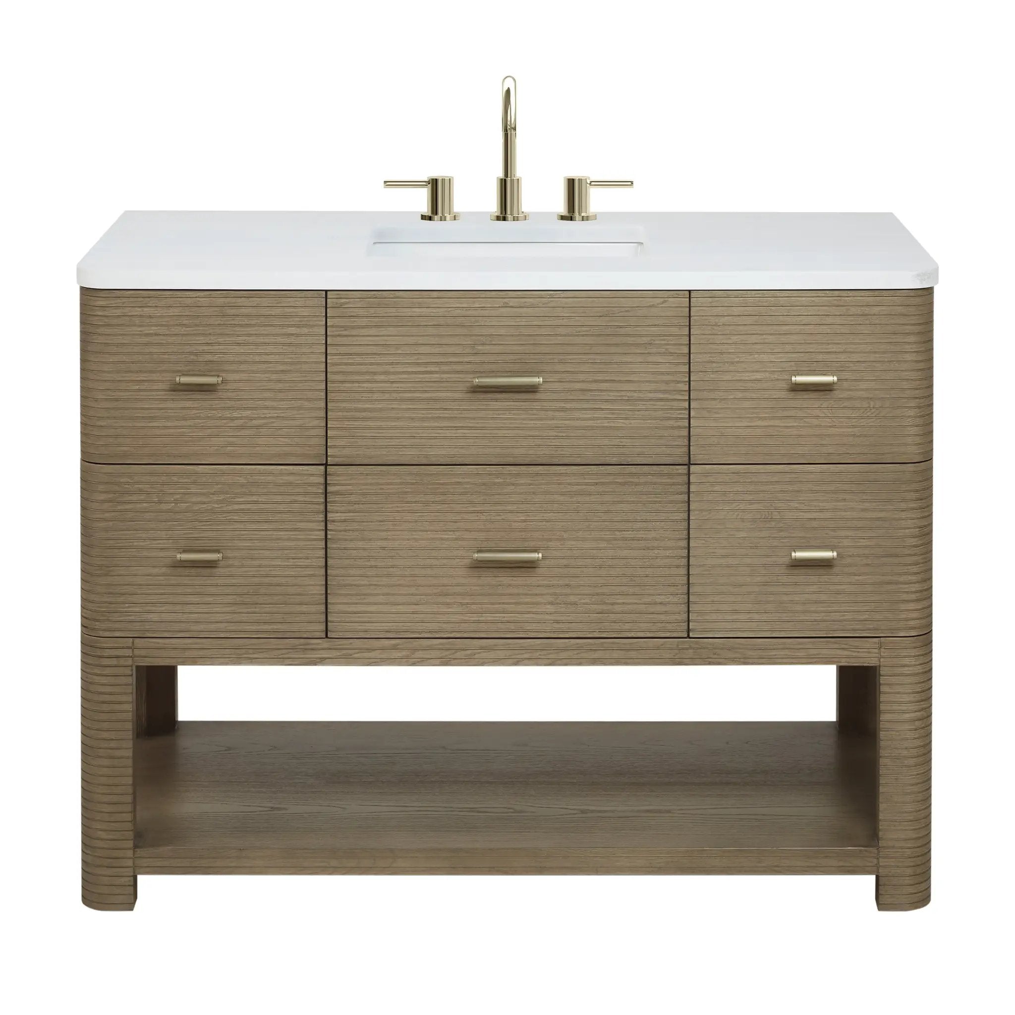 James Martin Lucian 48" Single Vanity Set - Pebble Oak by James Martin Vanities