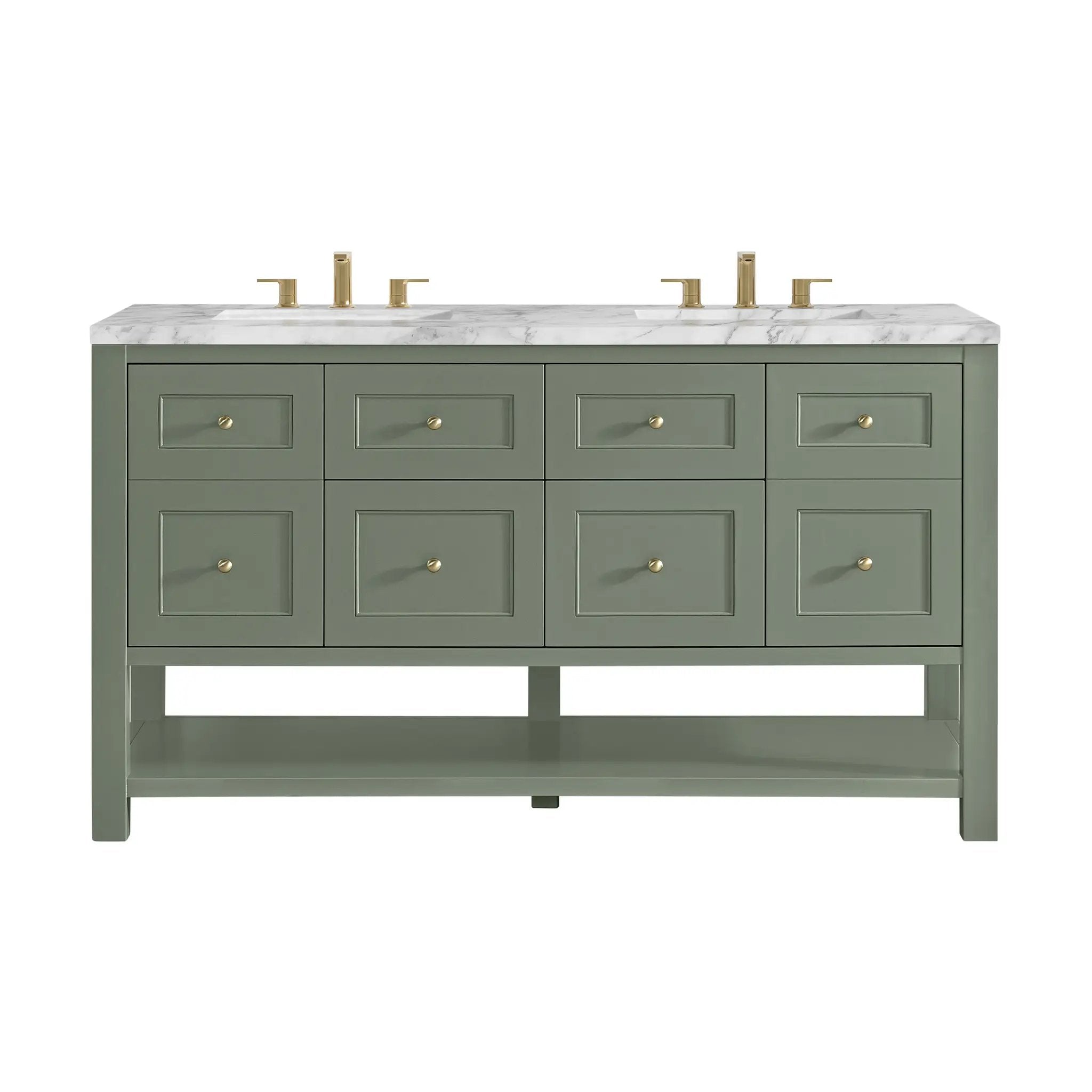 James Martin Breckenridge 60" Double Vanity Set - Smokey Celadon by James Martin Vanities