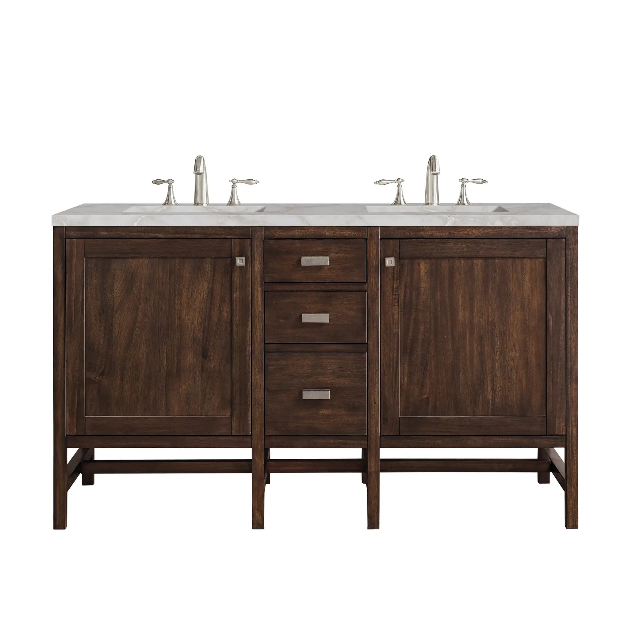 James Martin Addison 60" Double Vanity Set - Mid-Century Acacia by James Martin Vanities