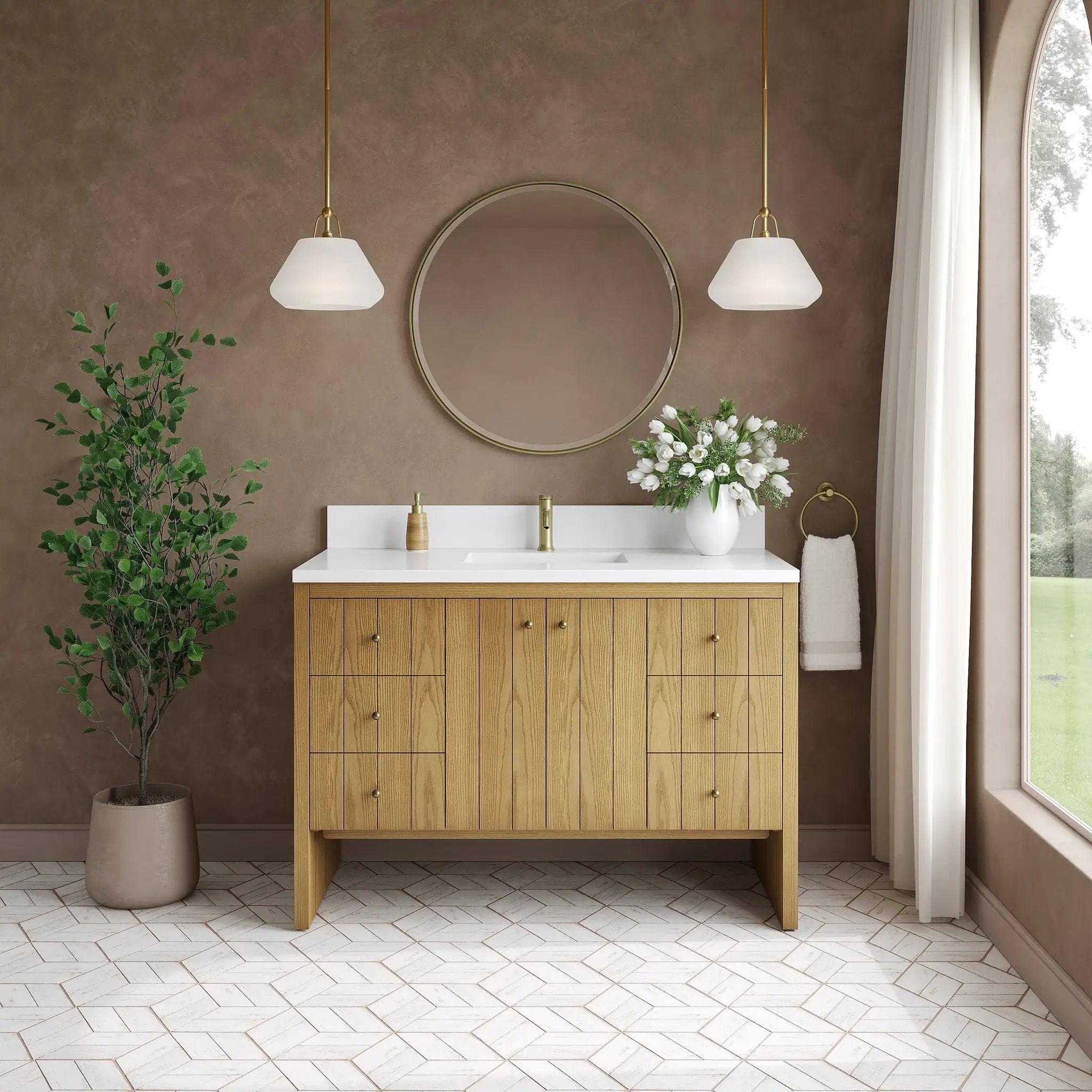 light natural oak vanity