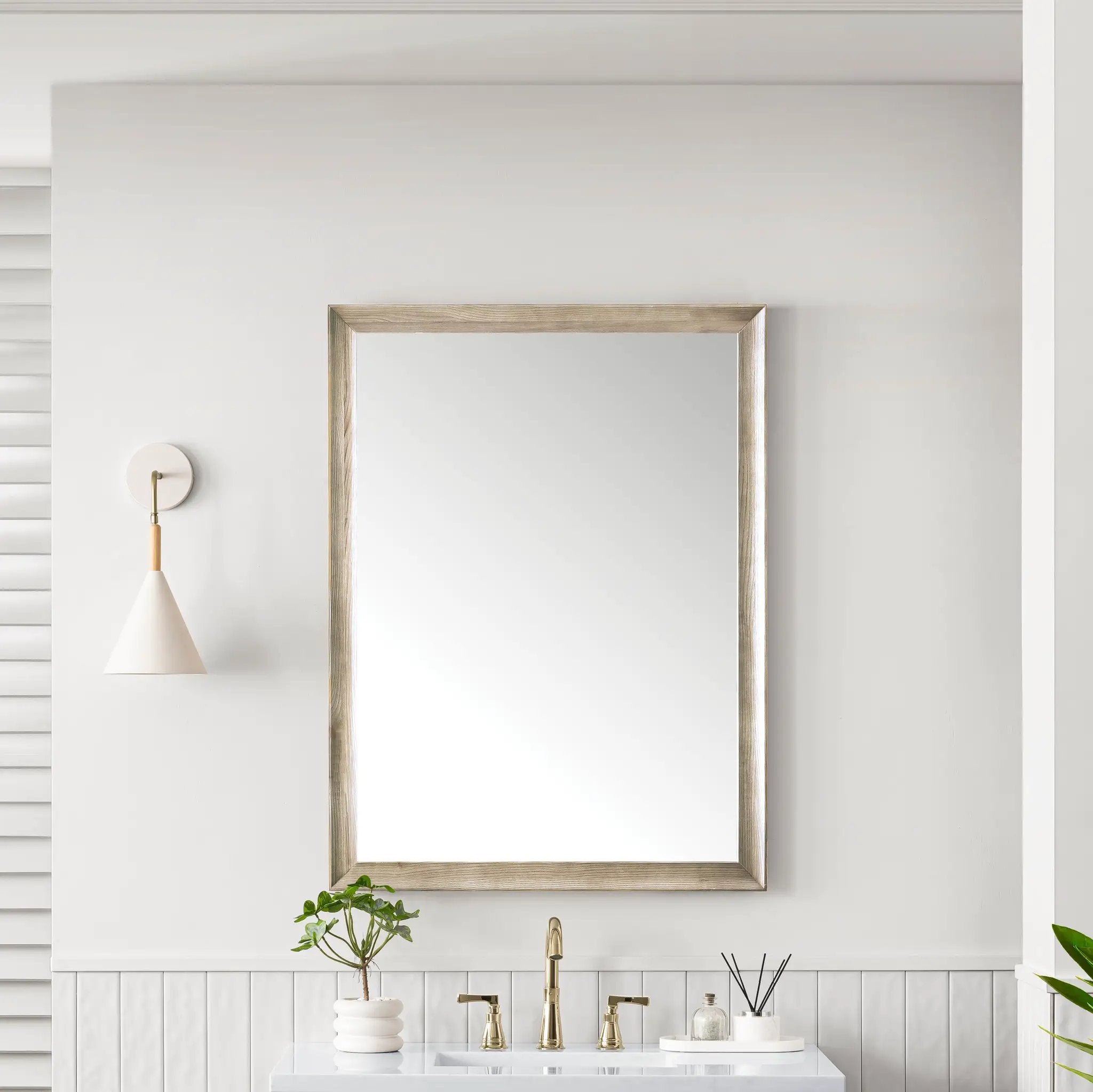 whitewashed oak mirror