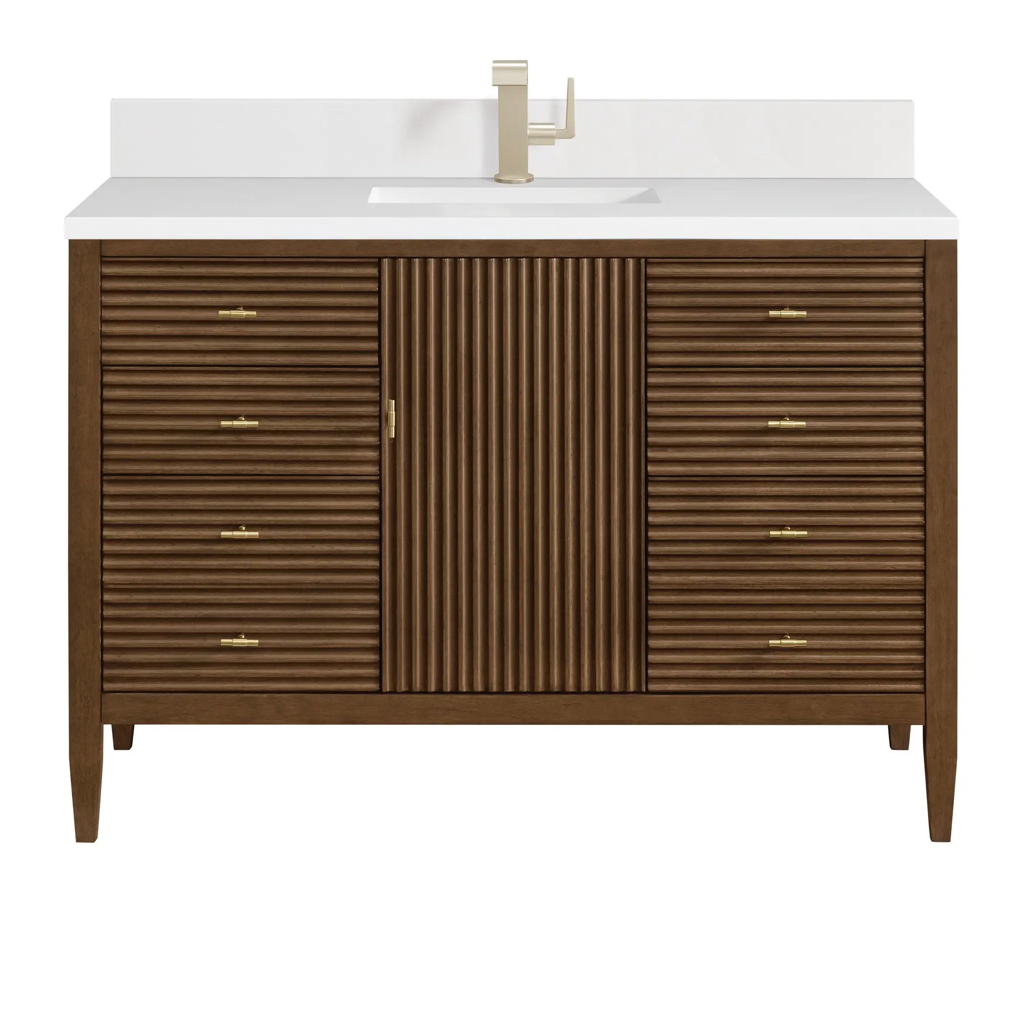 James Martin Myrrin 48" Single Vanity Set - Mid Century Walnut by James Martin Vanities