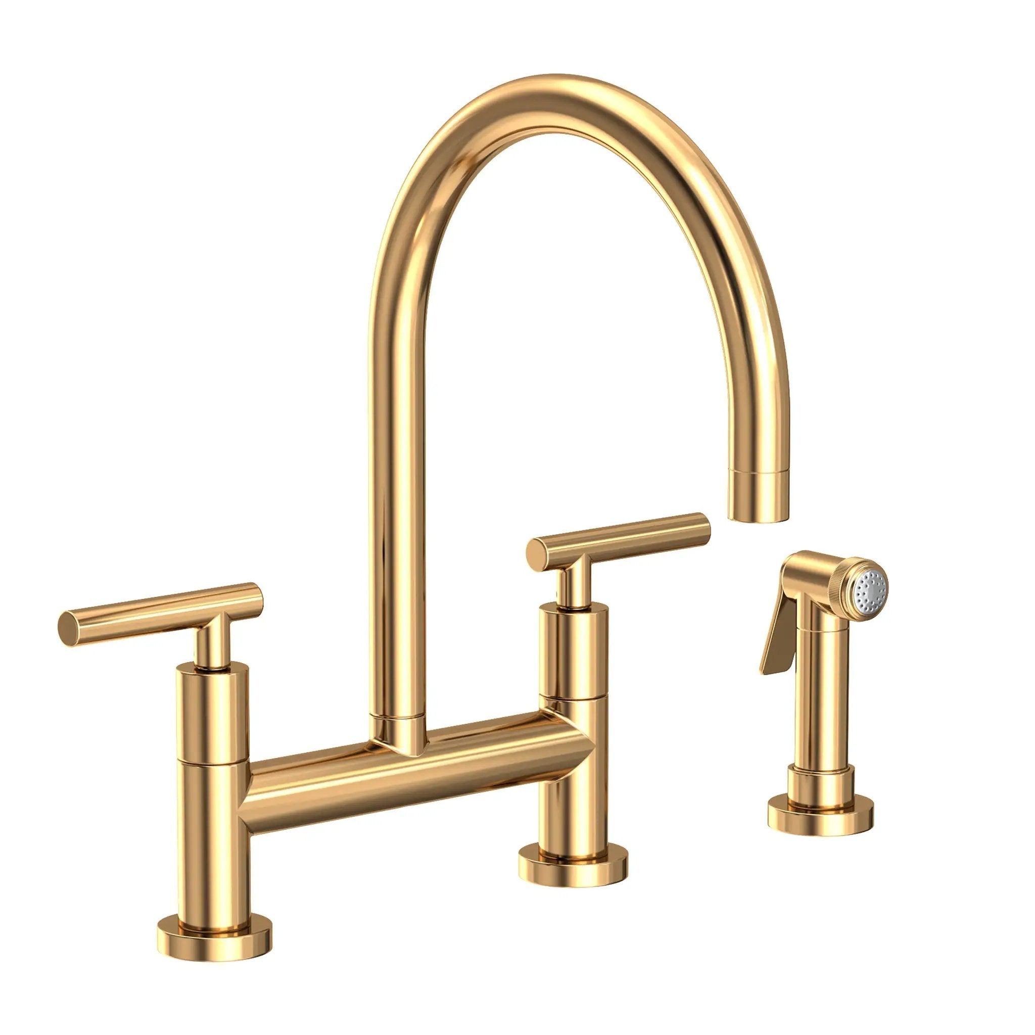 Newport Brass East Linear Kitchen Bridge Faucet with Side Spray by Newport Brass