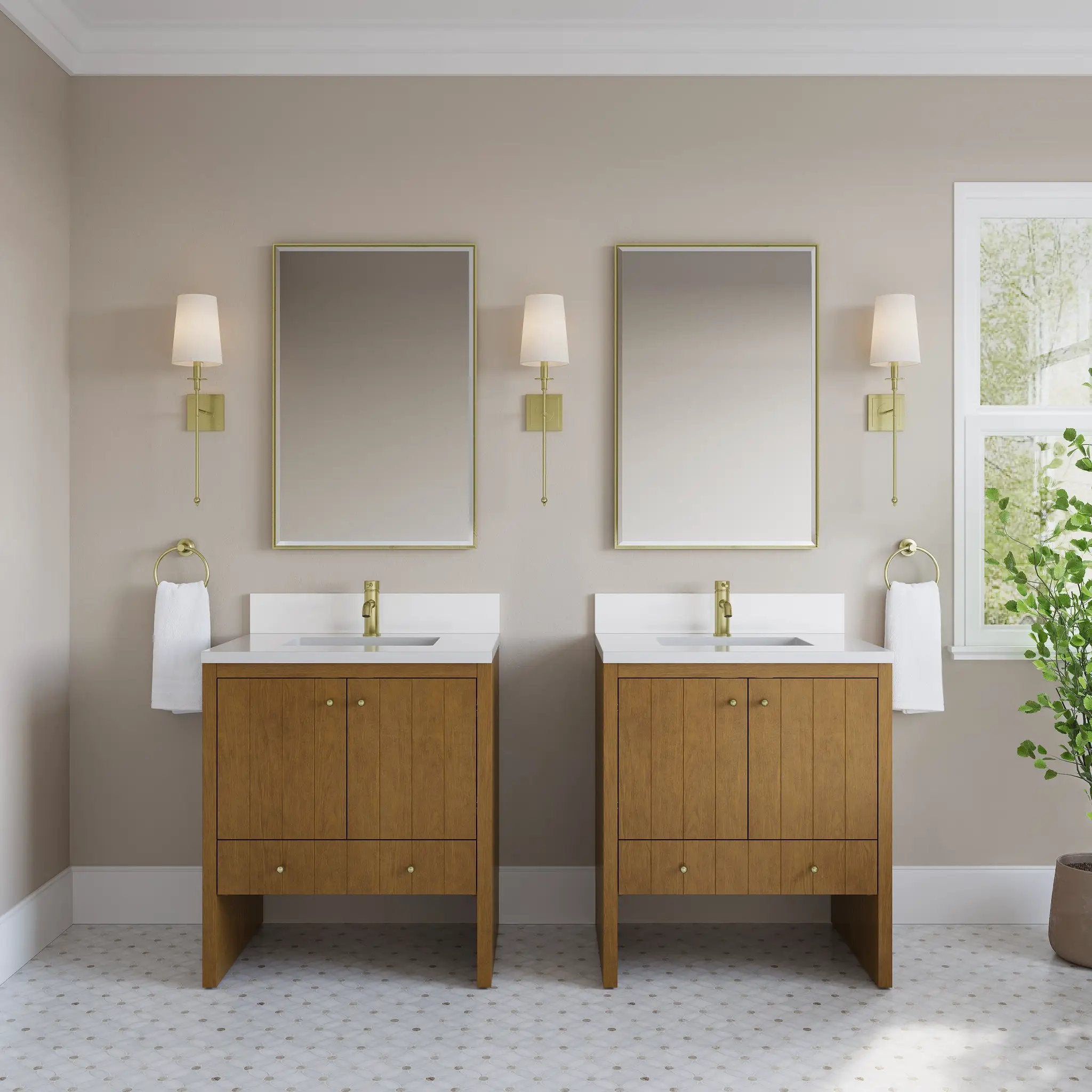 honey oak vanity