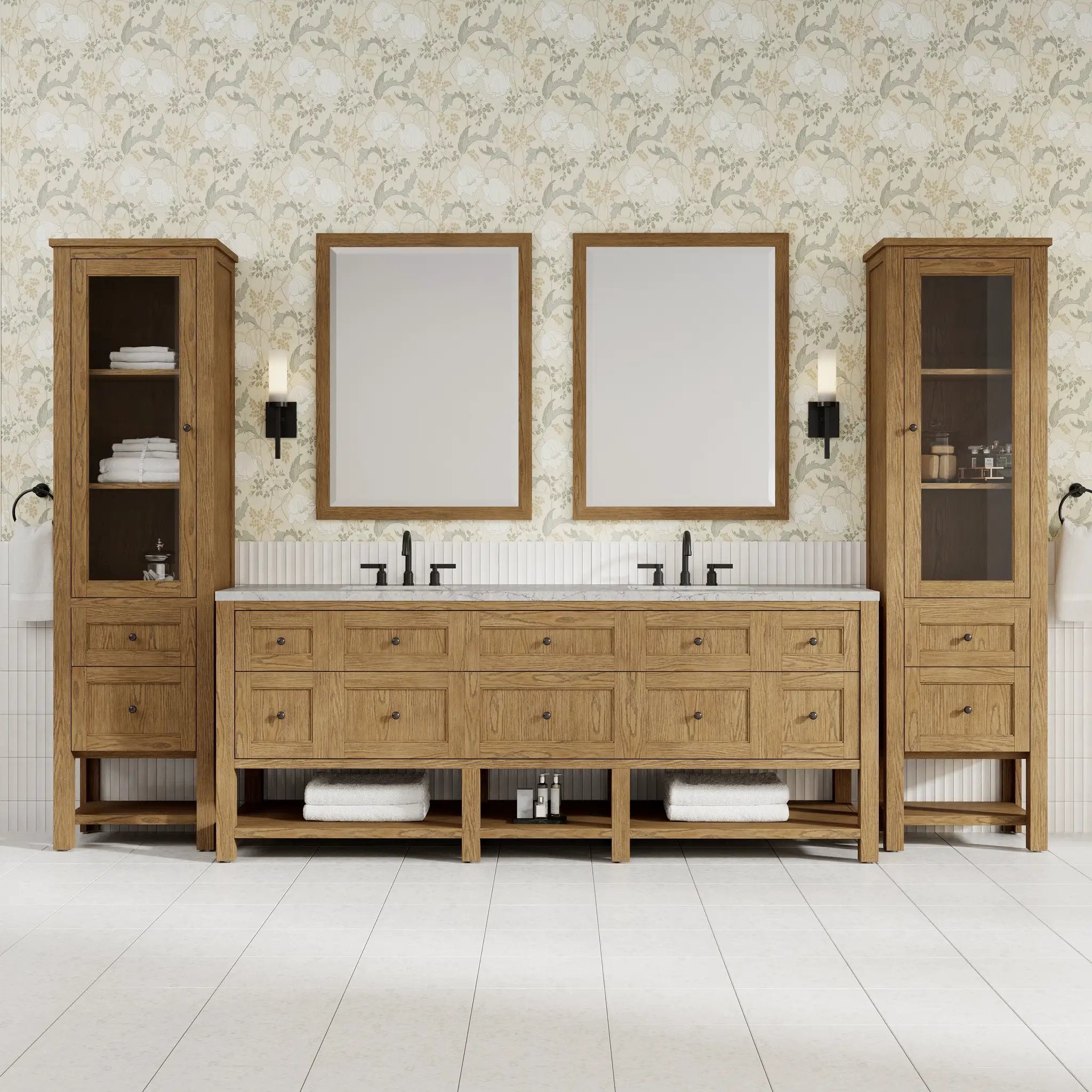 light natural oak vanity