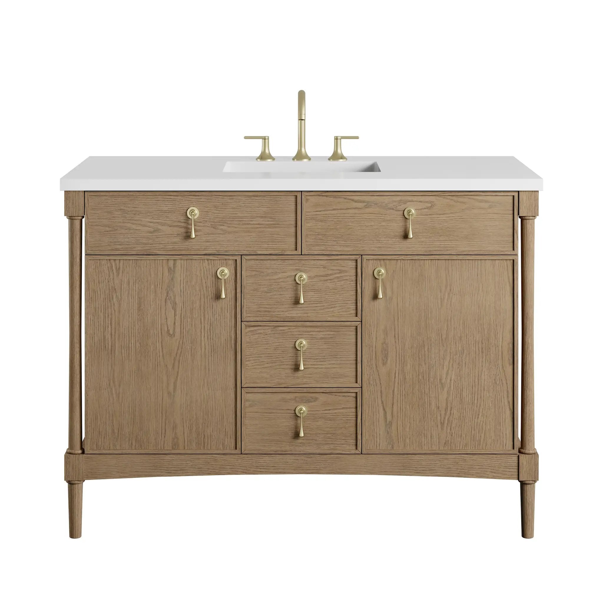 James Martin Kinnsden 48" Single Vanity Set - Weathered Oak by James Martin Vanities