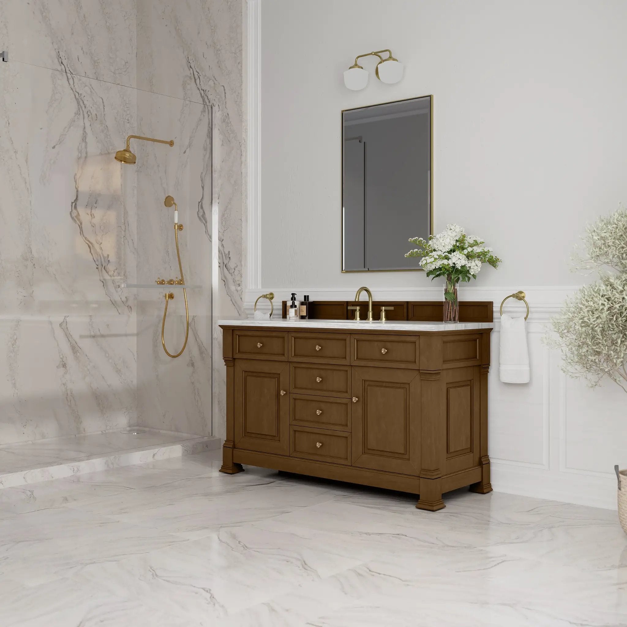 honey oak vanity