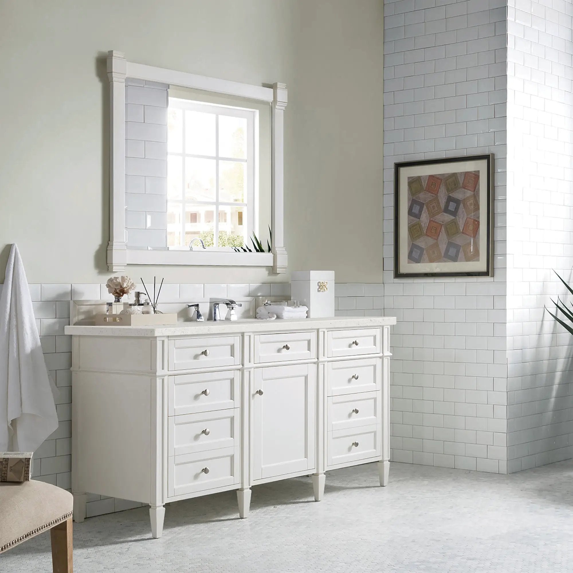 bright white vanity