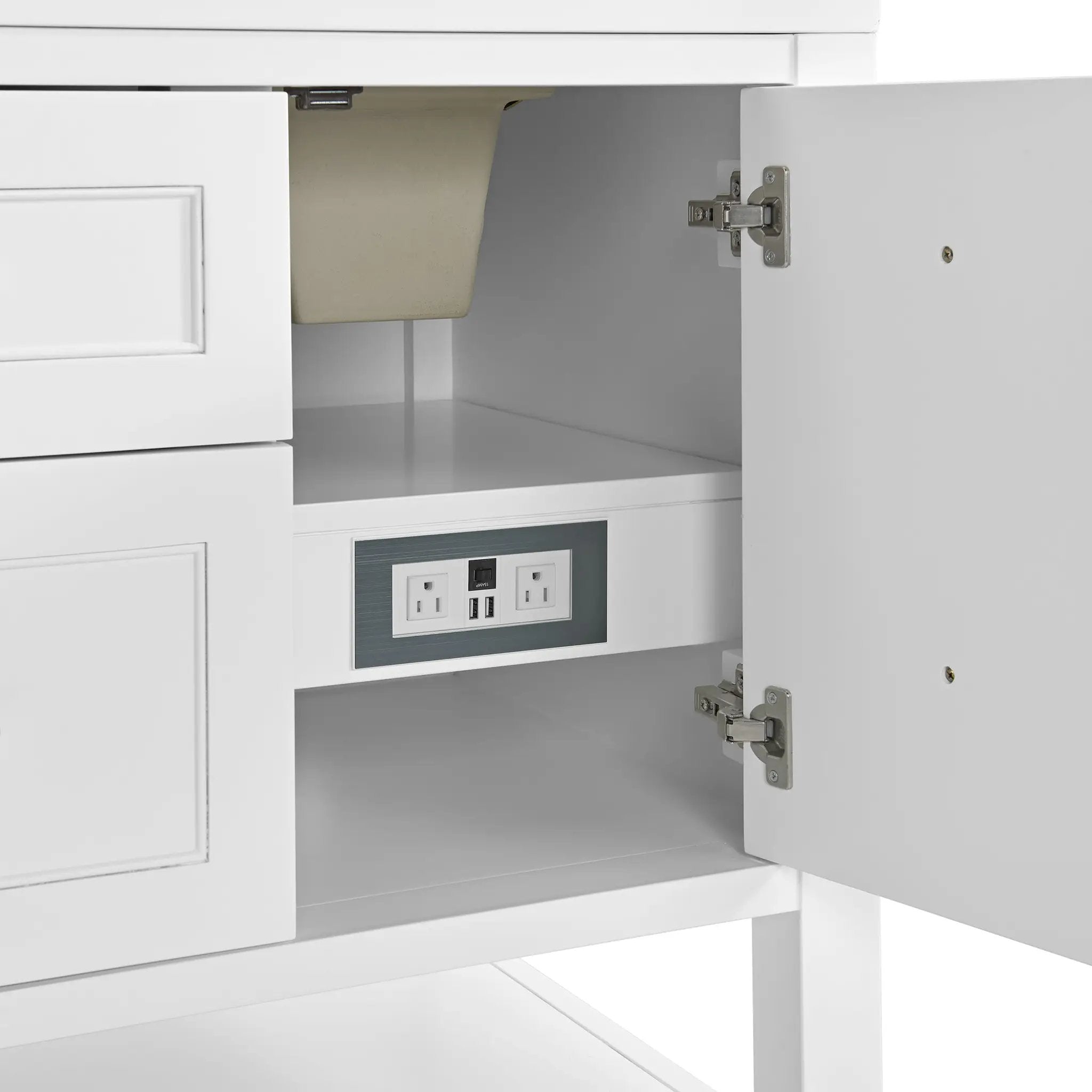 bright white vanity