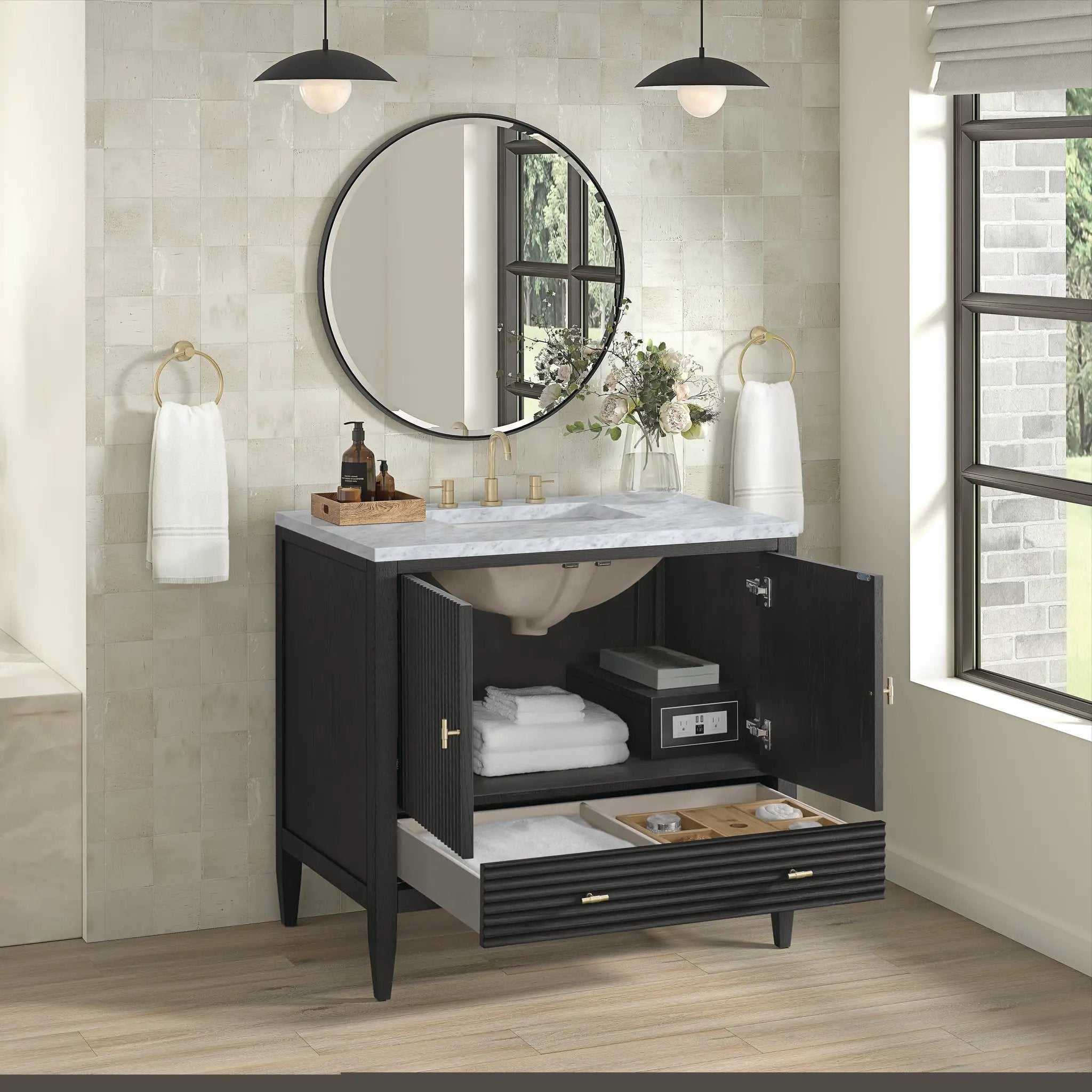 carbon oak vanity